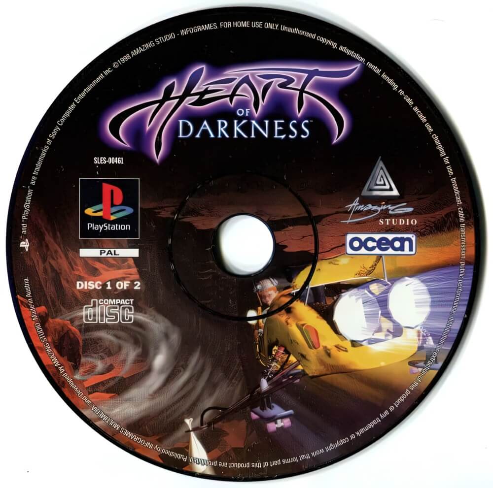Лицензионный диск Heart of Darkness для PlayStation